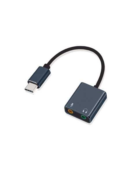 ADAPTADOR ARGOM SONIDO ESTEREO USB TIPO C MACHO A 3.5MM HEMBRA  AUDIFONO Y MICROFONO