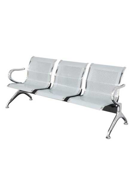 SILLA VISITA SIT TIPO SOFA 3 ASIENTOS PLATA