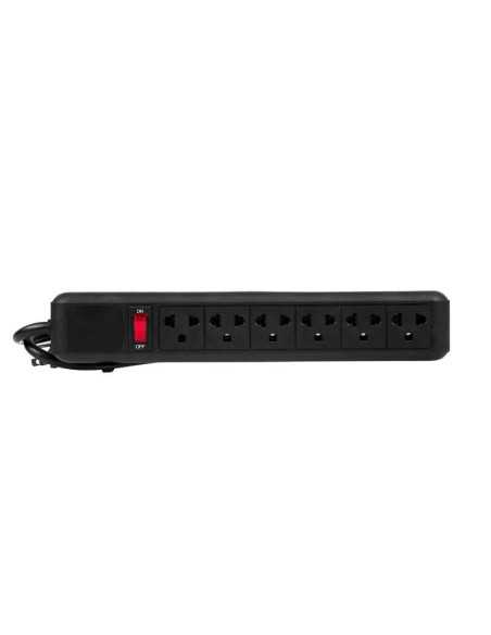 SUPRESOR PICOS ARGOM 6 SALIDAS 110V NEGRO