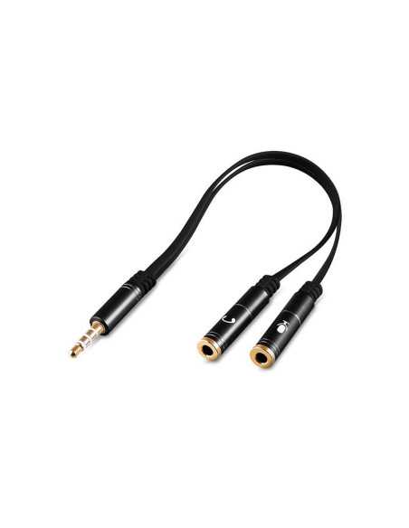 ADAPTADOR ARGOM SONIDO ESTEREO 3.5MM MACHO A 2 3.5MM HEMBRA P/ AUDIFONO Y MICROFONO