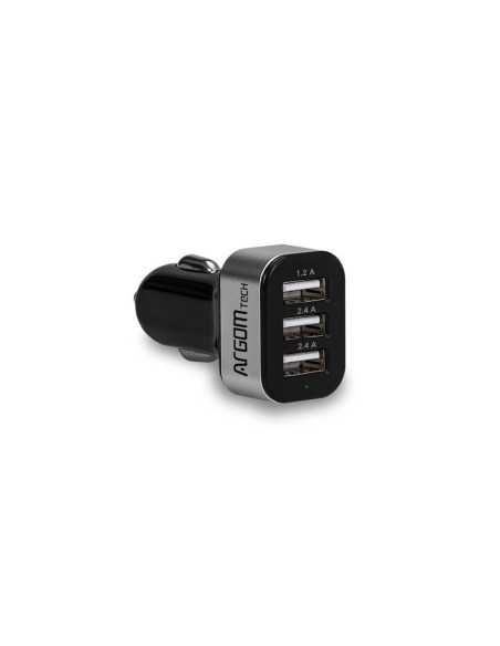 ADAPTADOR ARGOM PARA CARRO 3 PUERTO USB 2.0