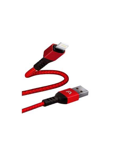 CABLE ARGOM LIGHTNING MACHO A USB 2.0 MACHO ROJO