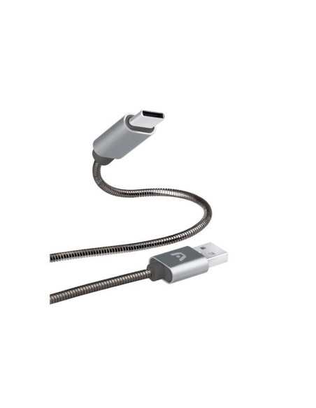 CABLE ARGOM TIPO C A USB 2.0 DURA SPRING TRENZADO DE GRIS