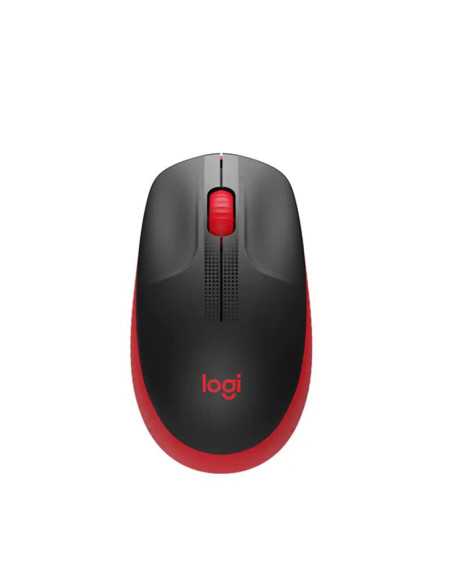 MOUSE INALÁMBRICO LOGITECH OPTICO M190 1000DPI NEGRO /ROJO