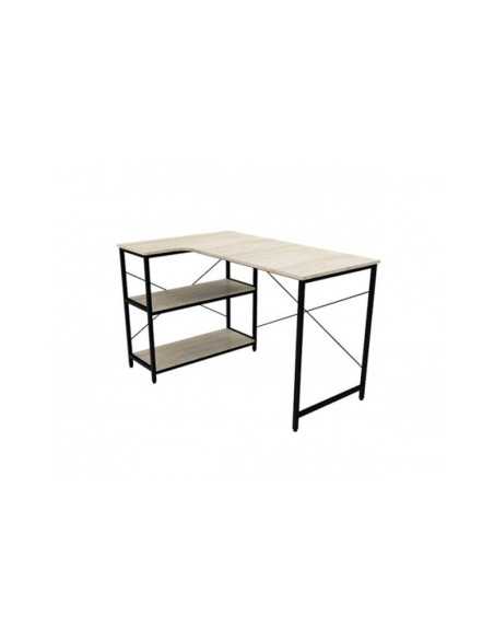 MUEBLE GRANDE XTECH EN L, CON ESTANTES  COLOR BEIGE