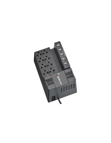REGULADOR DE VOLTAJE ABLEREX 1200 VA/600W 8 SALIDAD 5 PUERTOS USB