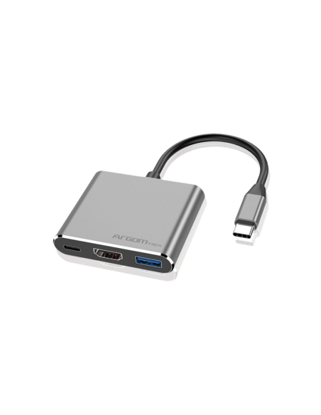 ADAPTADOR ARGOM USB TIPO C MACHO A USB 3.0 / HDMI / USB TIPO C HEMBRA