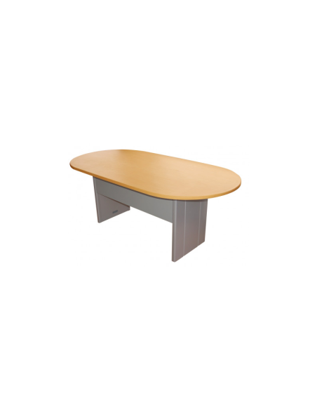 MESA CONFERENCIA EURO OVALADA 2.40 X 1.20 MTS WHITE OAK