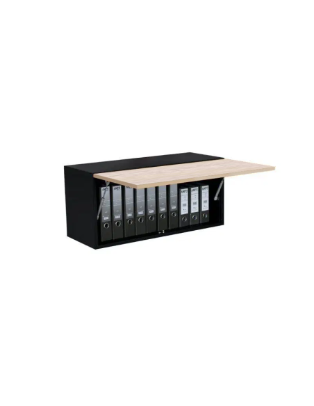 GABINETE AEREO 1 PUERTA 0.90 X 0.41 X 0.35 MTS NEGRO BLANCO OAK