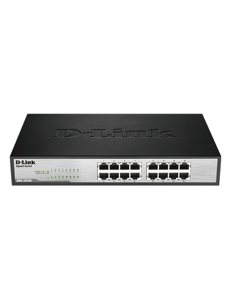 SWITCH D-LINK 16 PUERTO RJ45 GIGABIT 10/100/1000MBPS 32GBPS PARA RACK