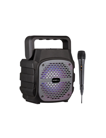 PARLANTE KARAOKE ARGOM RUMBAMBOX K6 BLUETOOTH USB 15W MICROFONO NEGRO