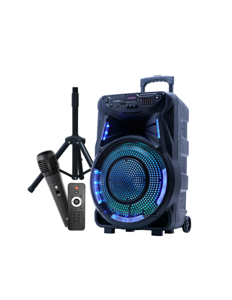 PARLANTE KARAOKE ARGOM SOUNDBASH 90 BLUETOOTH 3500W MICROFONO Y TRIPODE NEGRO