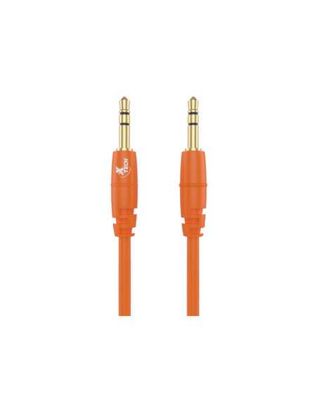 CABLE XTECH SONIDO ESTEREO 3.5MM A 3.5MM 3 PIES NARANJA