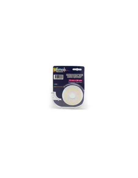 TAPE OFIMAK  3/4" TRANSPARENTE 30 METROS CON DISPENSADOR