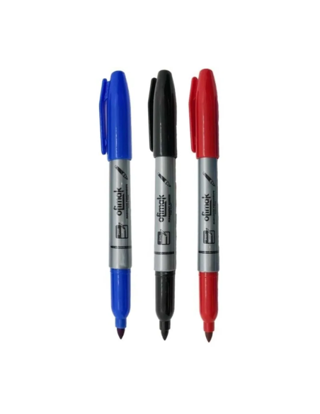MARCADOR PERMANENTE OFIMAK 6335 PUNTA FINA BLISTER ROJO NEGRO AZUL