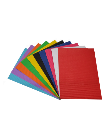 CARTULINA CORRUGADA OFIMAK COLORES SURTIDO A4 10 PIEZAS
