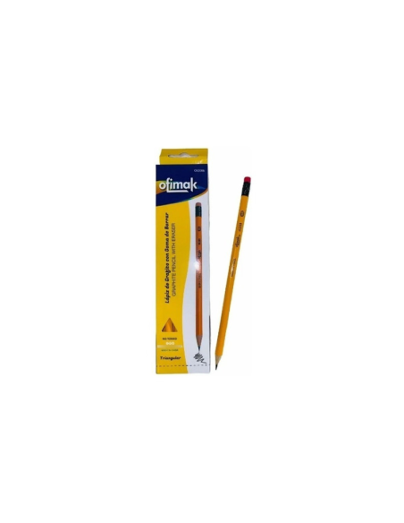 LAPIZ GRAFITO OFIMAK 4350 TRIANGULAR CON BORRADOR ESCOLAR 12 UNIDADES