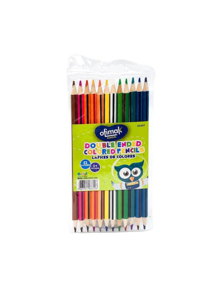 LAPICES DE COLORES OFIMAK 6143 DOBLE PUNTA MM 3.0 24 UNIDADES