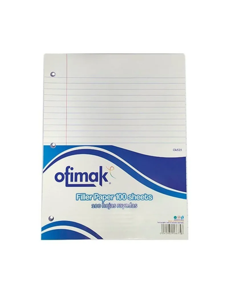HOJA RAYADA OFIMAK CARTA  PAQ 100 HOJAS