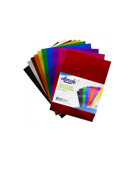 CARTULINA METALIZADA OFIMAK COLORES SURTIDO A4 10 PIEZAS