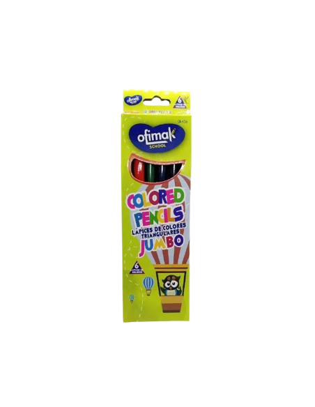 LAPICES DE COLORES OFIMAK 6136 JUMBO 4.0 MM TRIANGULARES 6 UNIDADES