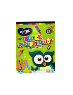 BLOCK DE CONSTRUCCION OFIMAK 9" X 12" COLORES SURTIDOS 48 HOJAS