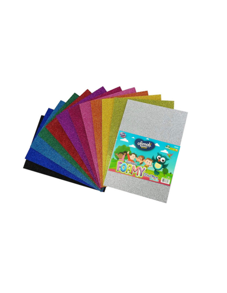 FOAMY ESCARCHADO COLORES SURTIDO 21.5X27.9 CM 10 PIEZAS