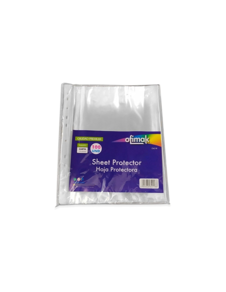 HOJA PROTECTORA TRANSPARENTE OFIMAK 2188 CARTA 100 UNIDADES
