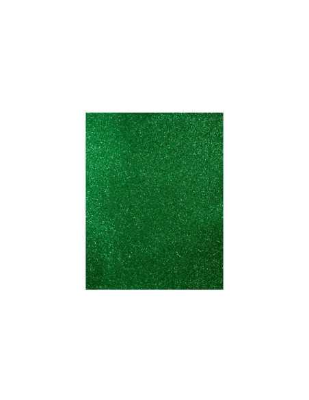 FOAMY ESCARCHADO 50X70CM 10 PIEZAS VERDE