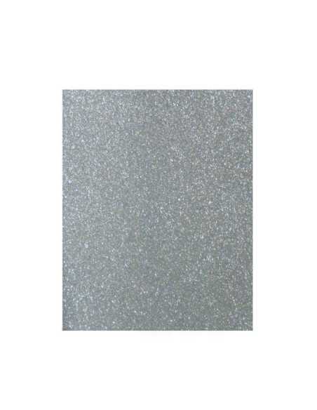 FOAMY ESCARCHADO 21.5X27.9 CM 10 PIEZAS PLATEADO