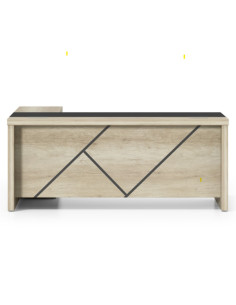 ESCRITORIO EJECUTIVO LIVENO CON GABINETE DE 2 PUERTAS 1.60 X 1.60 X 0.75 MTS CAFE