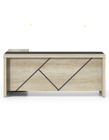 ESCRITORIO EJECUTIVO LIVENO CON GABINETE DE 2 PUERTAS 1.60 X 1.60 X 0.75 MTS CAFE