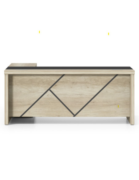 ESCRITORIO EJECUTIVO LIVENO CON GABINETE DE 2 PUERTAS 1.60 X 1.60 X 0.75 MTS CAFE