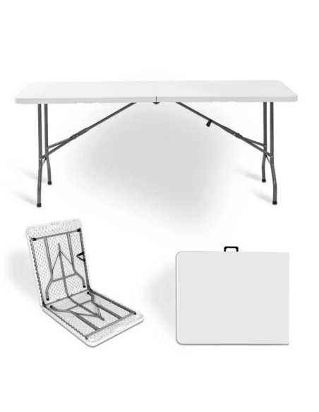 MESA PLEGABLE LIVENO 1.80 X 0.74 X 0.74 MTS CAPACIDAD 331 LIBRAS BLANCA