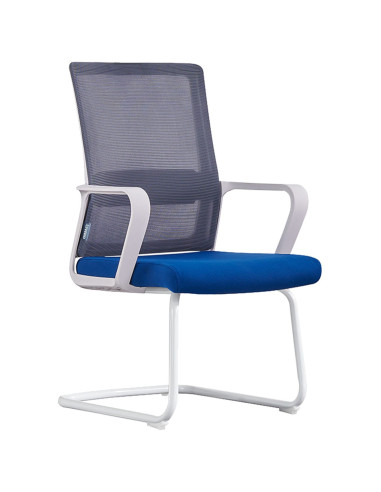 SILLA VISITA LIVENO CON BRAZOS NEXUS CAPACIDAD 330 LIBRAS MALLA NEGRA/AZUL
