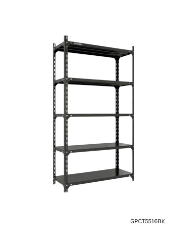 ESTANTERIA METALICA 5 ENTREPAÑOS LIVENO CARGA LIGERA CAPACIDAD 176 LIBRAS 2.00 X 0.90 X 0.40 MTS NEGRO