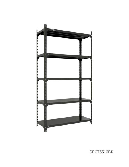 ESTANTERIA METALICA 5 ENTREPAÑOS LIVENO CARGA LIGERA CAPACIDAD 176 LIBRAS 2.00 X 0.90 X 0.40 MTS NEGRO