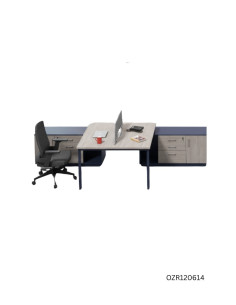 ESTACION DE TRABAJO LIVENO 2 POSICIONES CON GABINETE DE 3 GAVETAS 1 PUERTA 1.4 X 2.4 X1.05 MTS