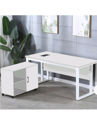 ESCRITORIO SEMI EJECUTIVO CON GABINETE LIVENO 1.60 X 0.80 X 0.74 MTS BLANCO