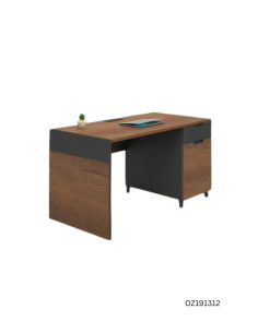ESCRITORIO SECRETARIAL LIVENO 2 GAVETAS 1.20 X 0.60 X 0.75 MTS CAFE OSCURO OAK/ NEGRO