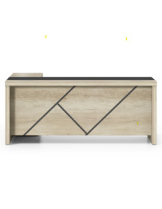 ESCRITORIO EJECUTIVO LIVENO CON GABINETE DE 2 PUERTAS 1.60 X 1.60 X 0.75 MTS CAFE