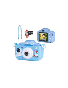 CAMARA DIGITAL ARGOM MAGIC PIX 81 HD 1080P 40MPX 32GB LENTE DUAL MP3 PUERTO USB-C CON FUNDA PROTECTORA PARA NIÃ‘OS AZUL