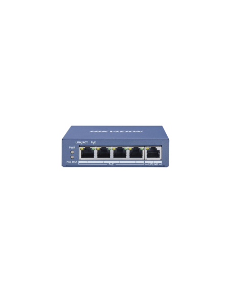 SWITCH HIKVISION 4 PUERTO RJ45 GIGABIT 10/100/1000 MBPS POE AZUL